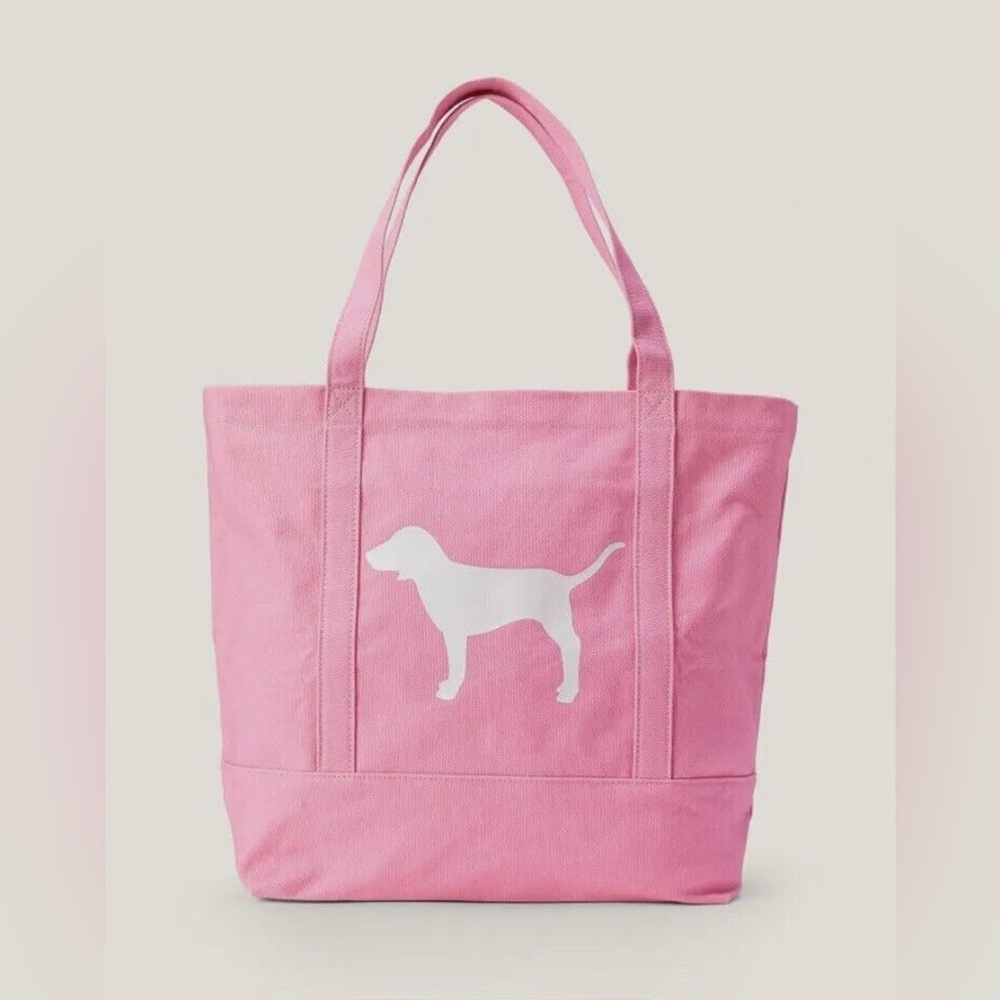 NWT *Discontinued* PINK Victoria's Secret Dog Logo Canvas Tote Bag